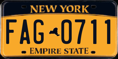 NY license plate FAG0711