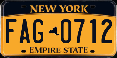 NY license plate FAG0712