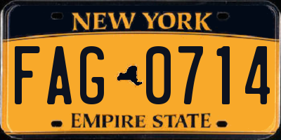 NY license plate FAG0714