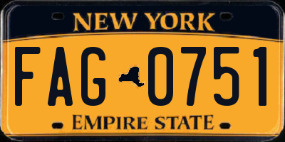 NY license plate FAG0751