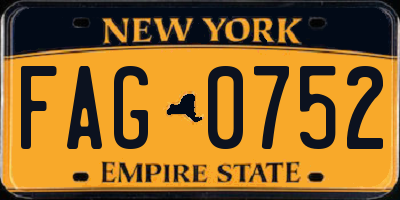 NY license plate FAG0752
