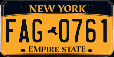 NY license plate FAG0761