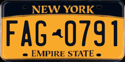 NY license plate FAG0791