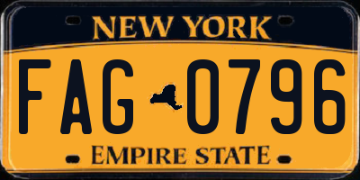NY license plate FAG0796