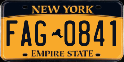 NY license plate FAG0841