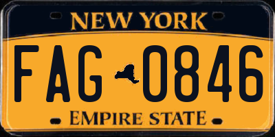 NY license plate FAG0846