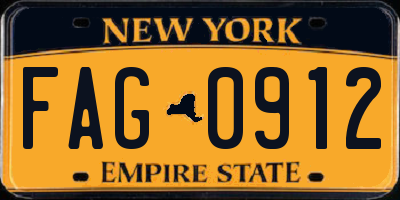 NY license plate FAG0912