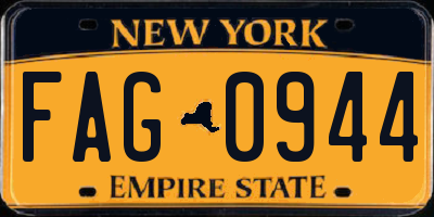 NY license plate FAG0944