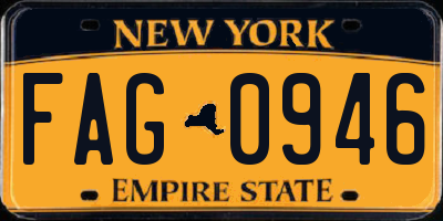 NY license plate FAG0946