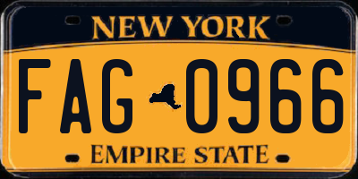 NY license plate FAG0966