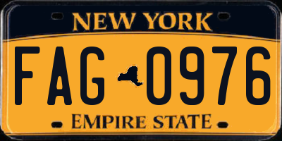 NY license plate FAG0976