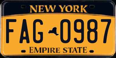 NY license plate FAG0987
