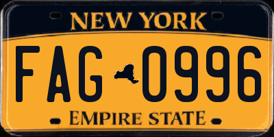 NY license plate FAG0996
