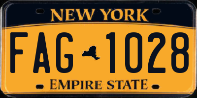 NY license plate FAG1028