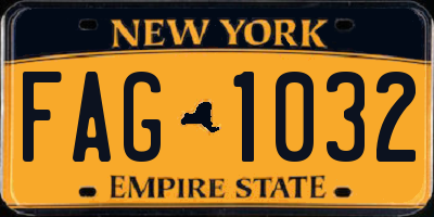 NY license plate FAG1032
