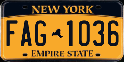 NY license plate FAG1036