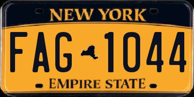 NY license plate FAG1044