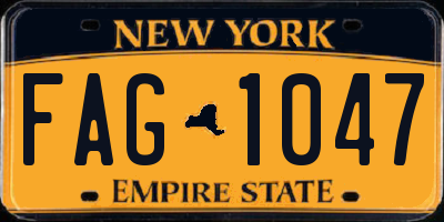 NY license plate FAG1047