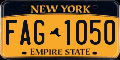 NY license plate FAG1050