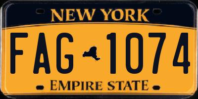 NY license plate FAG1074