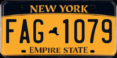 NY license plate FAG1079