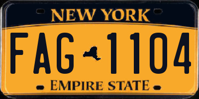 NY license plate FAG1104