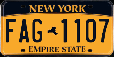 NY license plate FAG1107