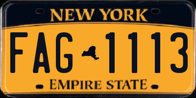 NY license plate FAG1113