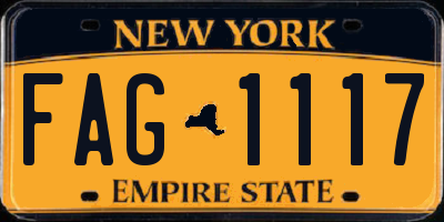NY license plate FAG1117