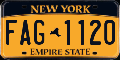 NY license plate FAG1120