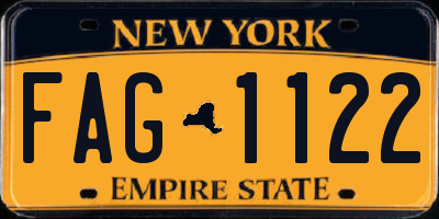 NY license plate FAG1122