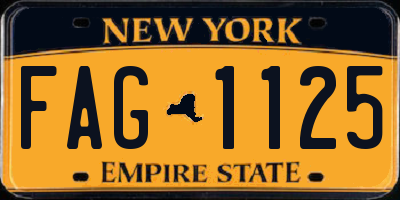 NY license plate FAG1125