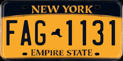 NY license plate FAG1131