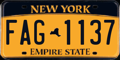 NY license plate FAG1137