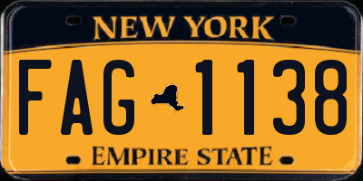 NY license plate FAG1138