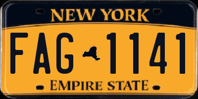NY license plate FAG1141