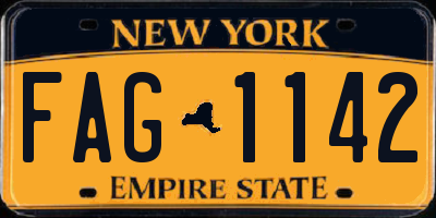 NY license plate FAG1142