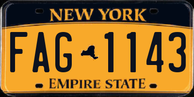 NY license plate FAG1143