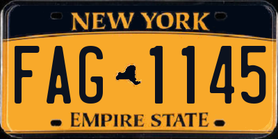 NY license plate FAG1145