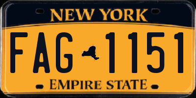 NY license plate FAG1151