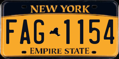 NY license plate FAG1154