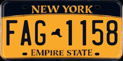 NY license plate FAG1158