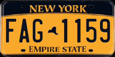 NY license plate FAG1159