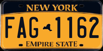 NY license plate FAG1162