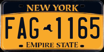 NY license plate FAG1165