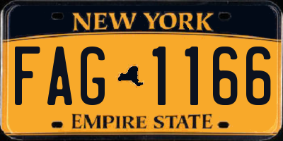 NY license plate FAG1166