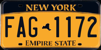 NY license plate FAG1172