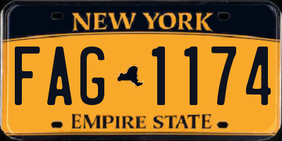 NY license plate FAG1174