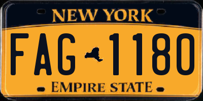 NY license plate FAG1180
