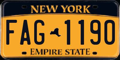 NY license plate FAG1190